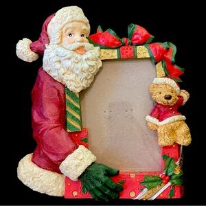 Christmas 3D Resin Picture Frame ‘Santa & Teddy’ for  4×5 Inches Photo